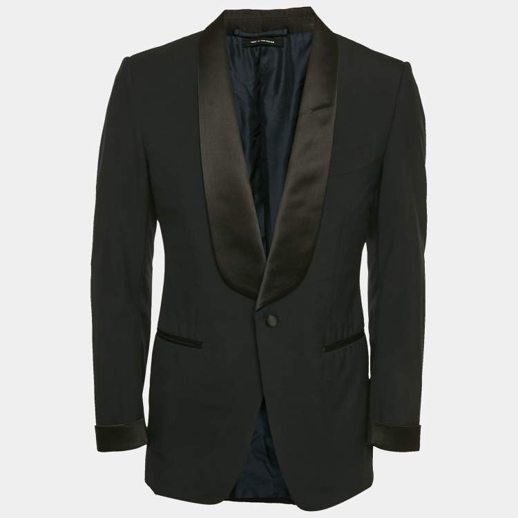 Pre Owned Tom Ford Navy Blue Wool Regular Fit Blazer M