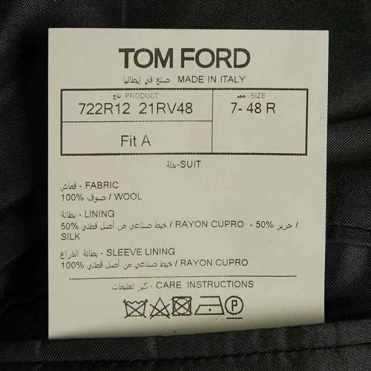 Pre Owned Tom Ford Black Wool Satin Trim Shawl Collar Blazer M