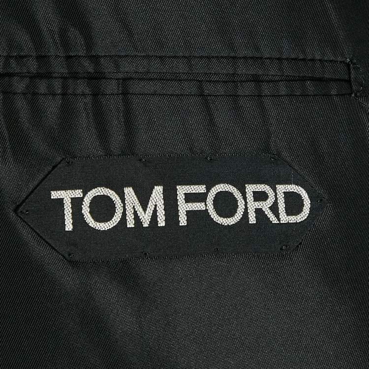 Pre Owned Tom Ford Black Wool Satin Trim Shawl Collar Blazer M