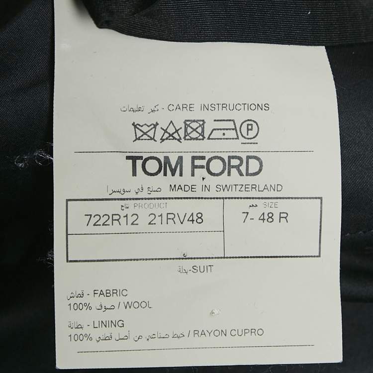 Pre Owned Tom Ford Black Wool Side Stripe Formal Trousers M