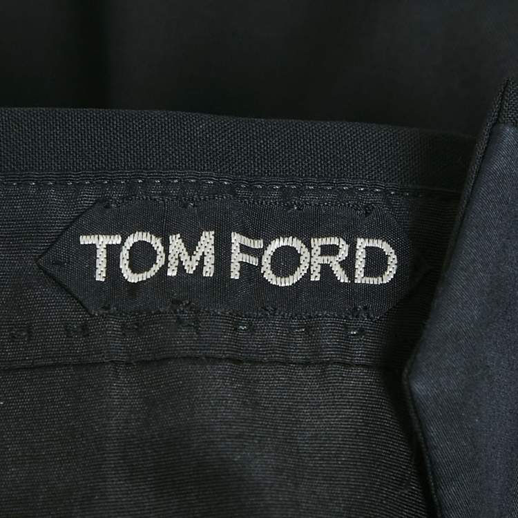 Pre Owned Tom Ford Black Wool Side Stripe Formal Trousers M