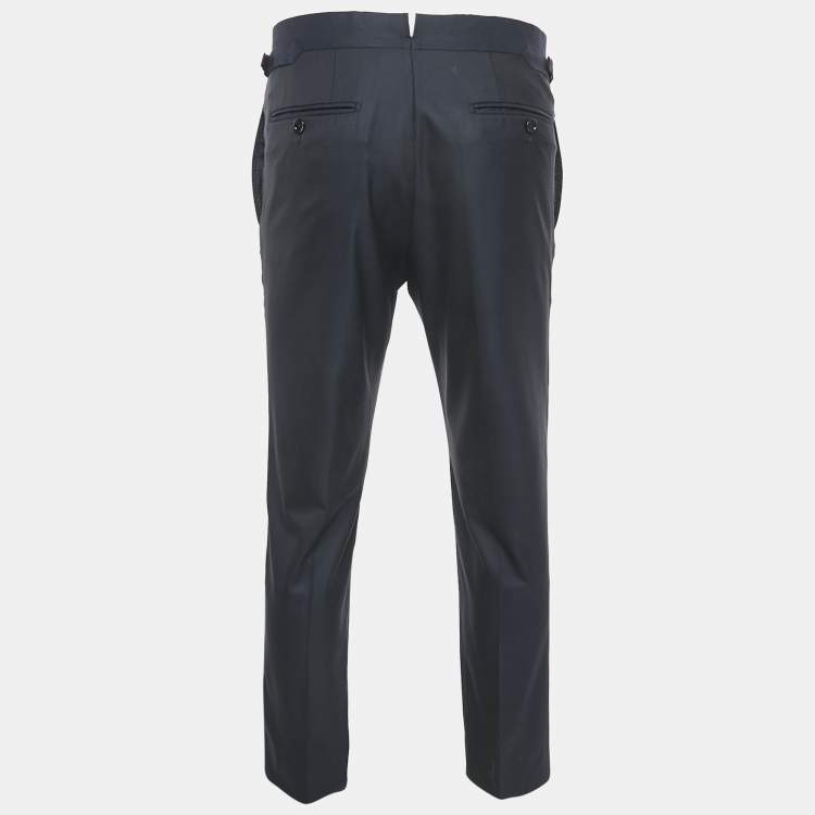 Pre Owned Tom Ford Navy Blue Wool Formal Trousers S