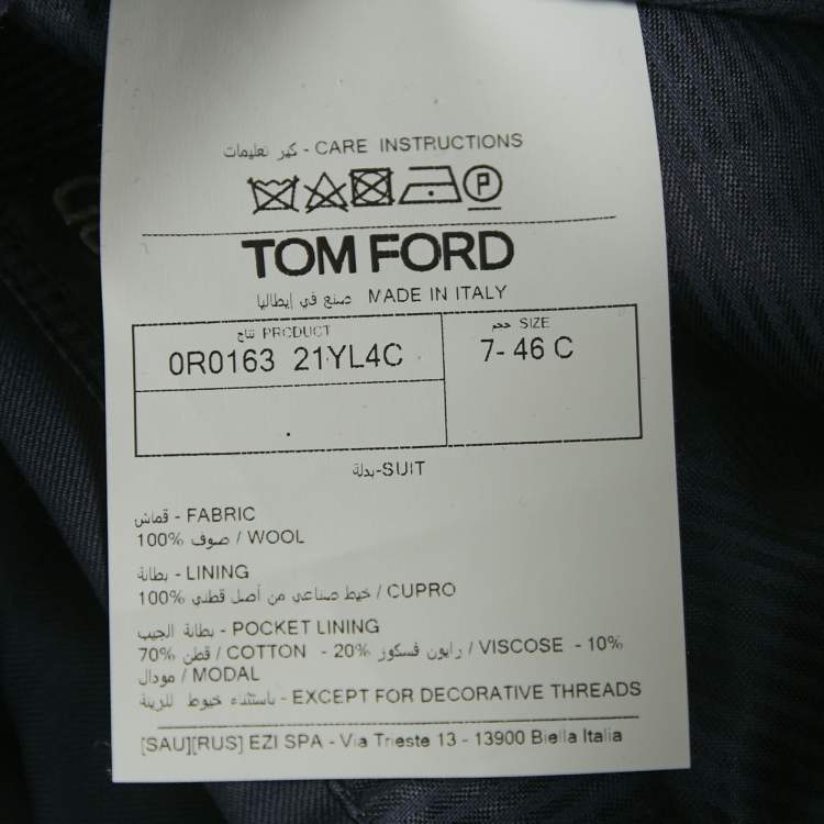 Pre Owned Tom Ford Navy Blue Wool Formal Trousers S