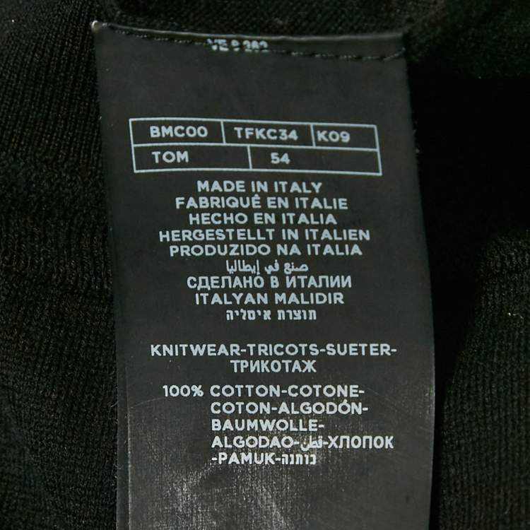 مملوكة مسبقًا Tom Ford Black Cotton Knit Polo T-Shirt XXL