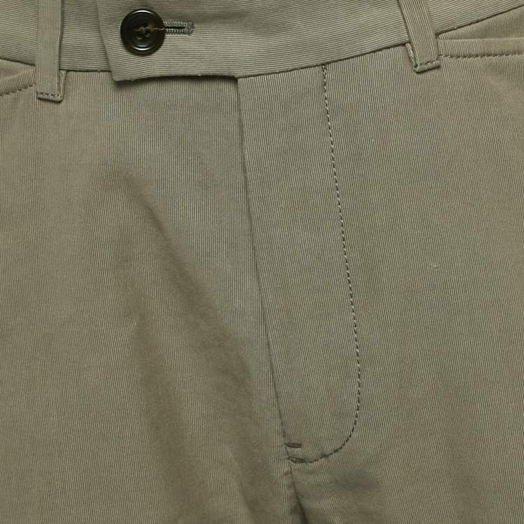 Pre Owned Tom Ford Grey Cotton Regular Fit Trousers L