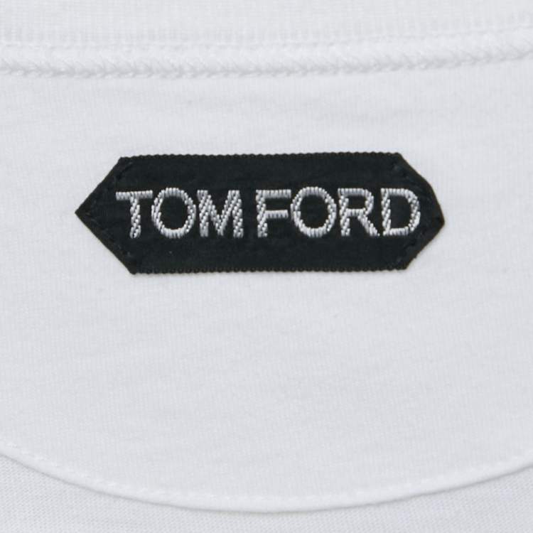 Pre Owned Tom Ford White Jersey Henley Neck Long Sleeve T-Shirt XXL