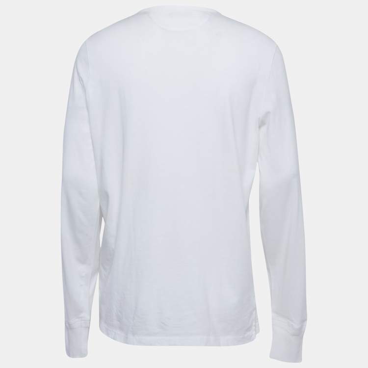 Pre Owned Tom Ford White Jersey Henley Neck Long Sleeve T-Shirt XXL