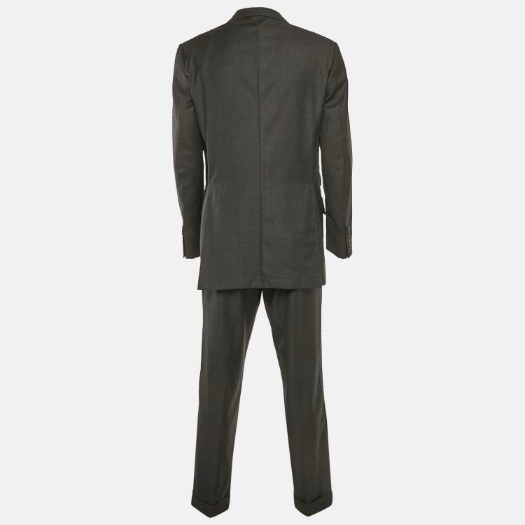 Pre Owned Tom Ford Grey Wool Tailored Pants Suit XXL