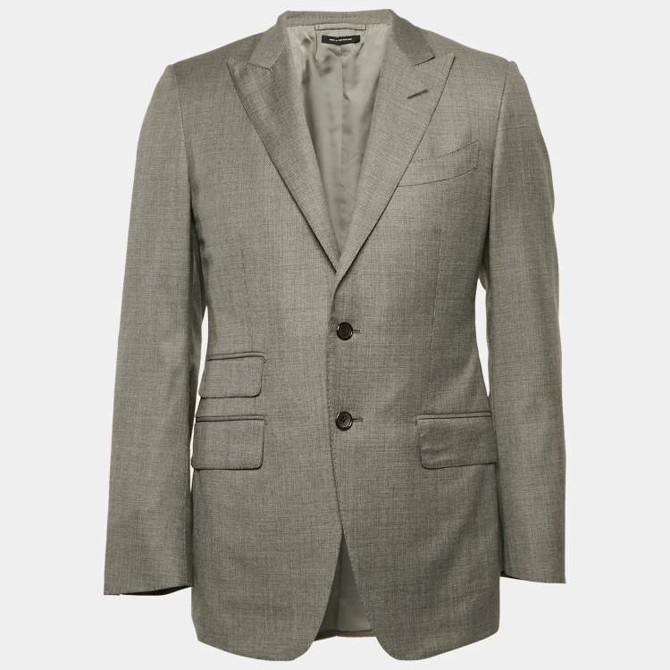 Pre Owned Tom Ford Grey Wool Single Breasted Tailored Blazer M