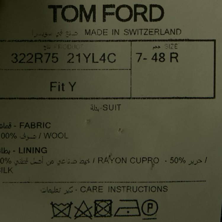 Pre Owned Tom Ford Grey Wool Single Breasted Tailored Blazer M