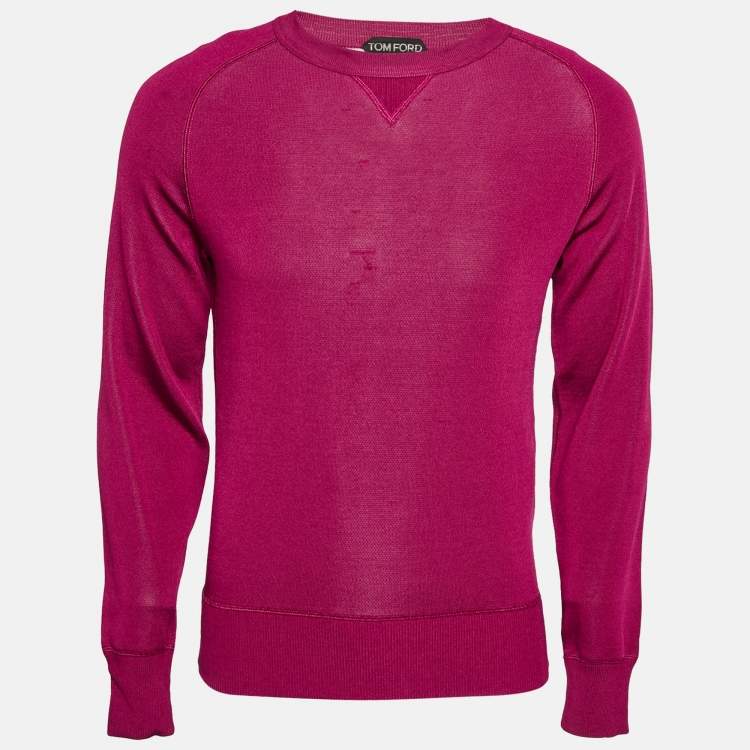 Pre Owned Tom Ford Pink Jersey Long Sleeve Pullover M