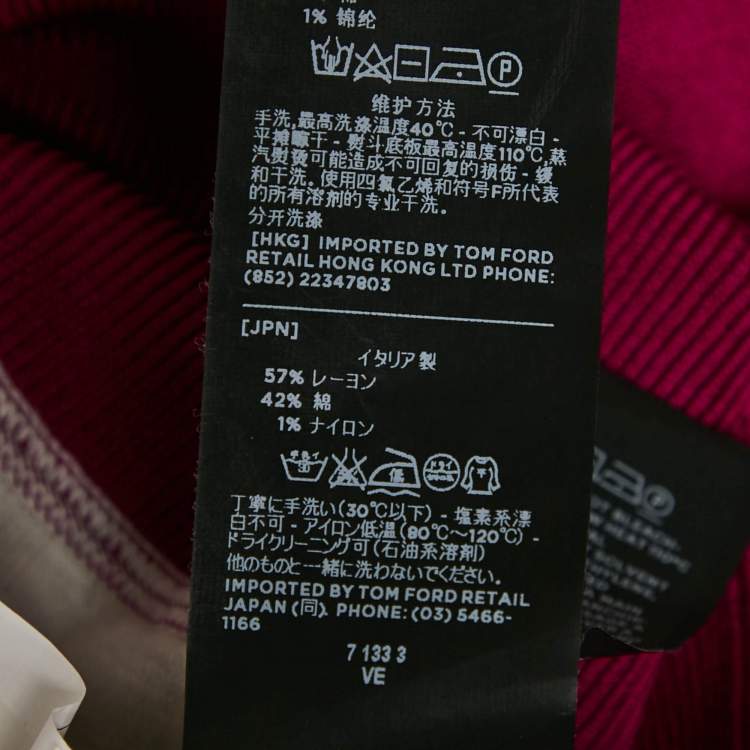 Pre Owned Tom Ford Pink Jersey Long Sleeve Pullover M
