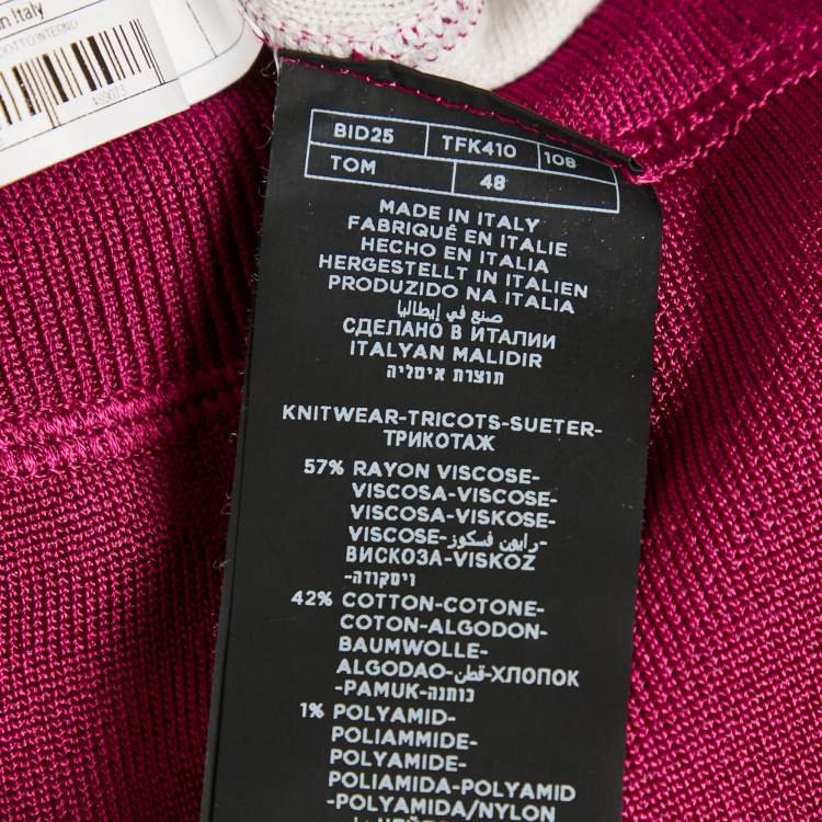 Pre Owned Tom Ford Pink Jersey Long Sleeve Pullover M
