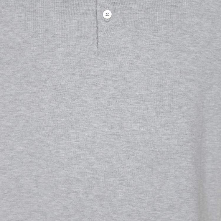 Pre Owned Tom Ford Grey Cotton Knit Polo T-Shirt XL