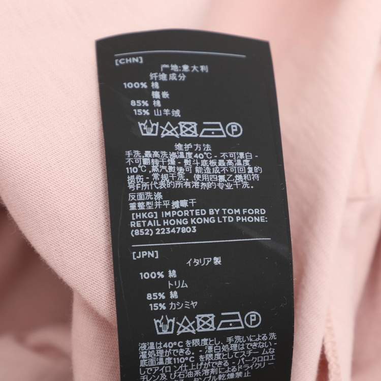 Pre Owned Tom Ford Pink Cotton Knit Long Sleeve Henley T-Shirt XL