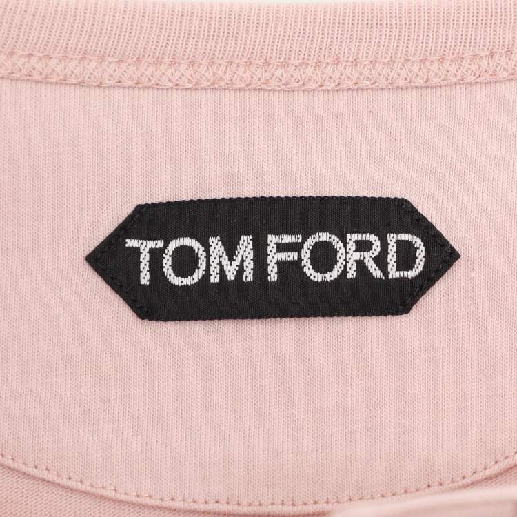 Pre Owned Tom Ford Pink Cotton Knit Long Sleeve Henley T-Shirt XL