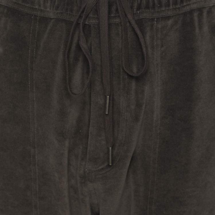 Pre Owned Tom Ford Moss Green Velvet Joggers L