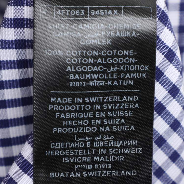 Pre Owned Tom Ford Monochrome Gingham Check Cotton Shirt XXL