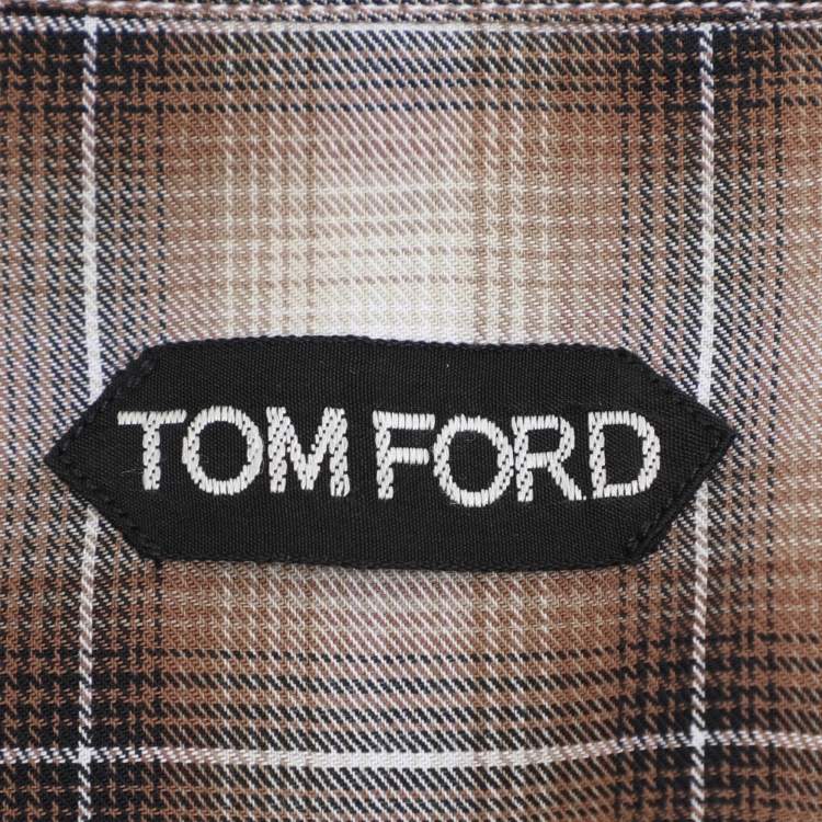 Pre Owned Tom Ford Multicolor Check Print Cotton Button Front Shirt XL