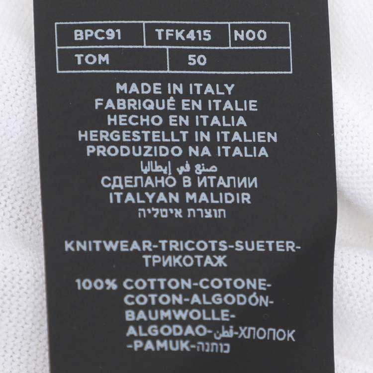 Pre Owned Tom Ford White Cotton Knit Sweatshirt M