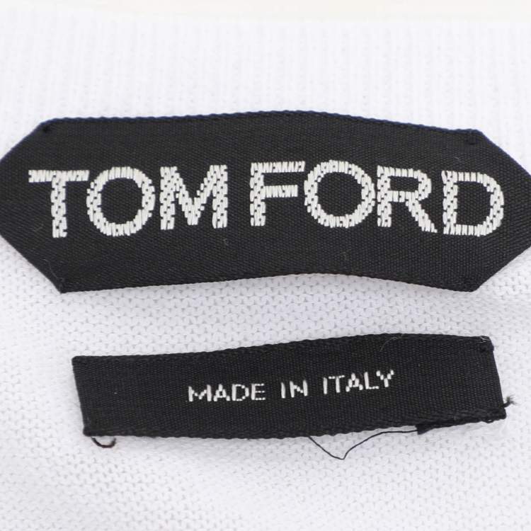 Pre Owned Tom Ford White Cotton Knit Sweatshirt M