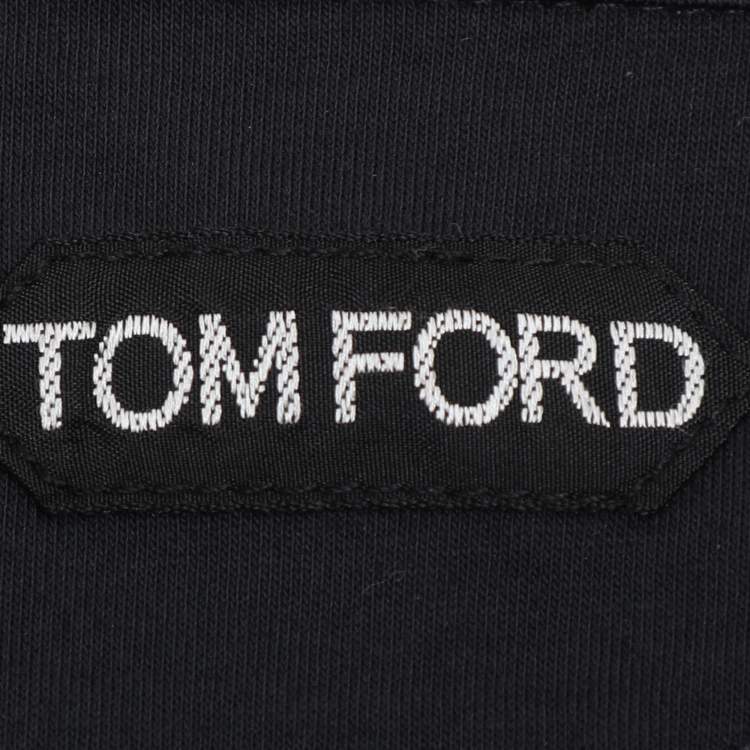 Pre Owned Tom Ford Black Cotton Polo T-Shirt M