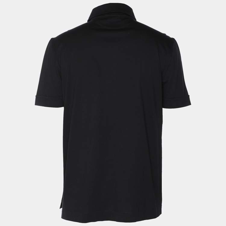 Pre Owned Tom Ford Black Cotton Polo T-Shirt M