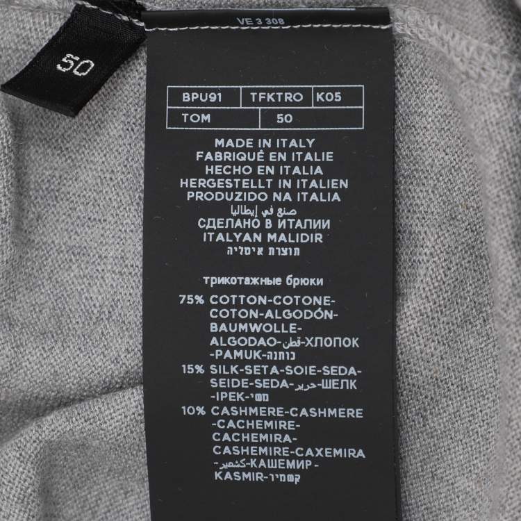 Pre Owned Tom Ford Grey Cotton Knit Jogger L