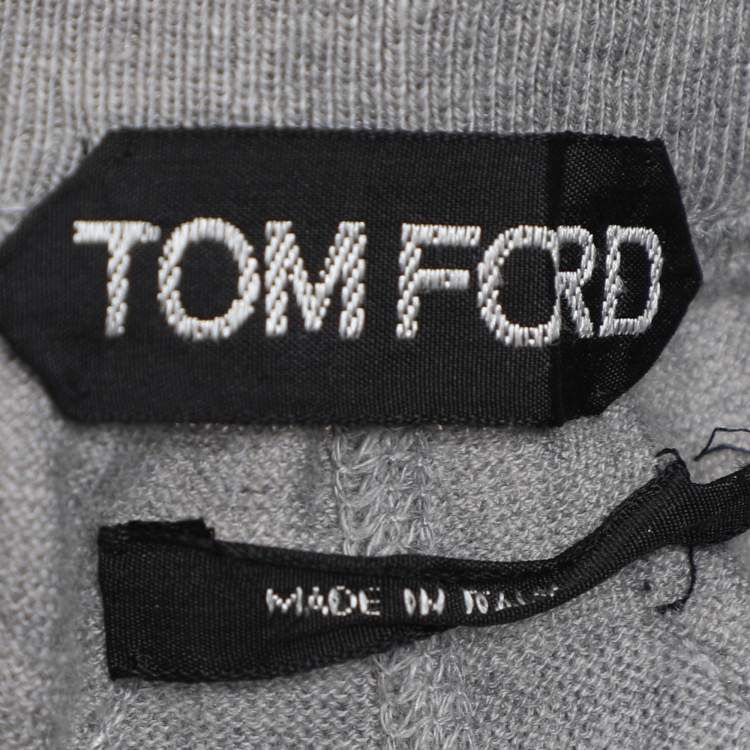 Pre Owned Tom Ford Grey Cotton Knit Jogger L