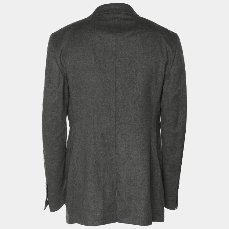 Pre Owned Tom Ford Grey Cashmere Button Blazer L