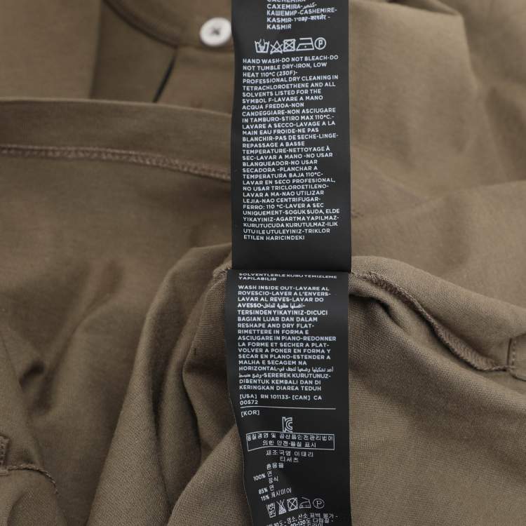 Pre Owned Tom Ford Olive Green Cotton Knit Henley T-Shirt XL