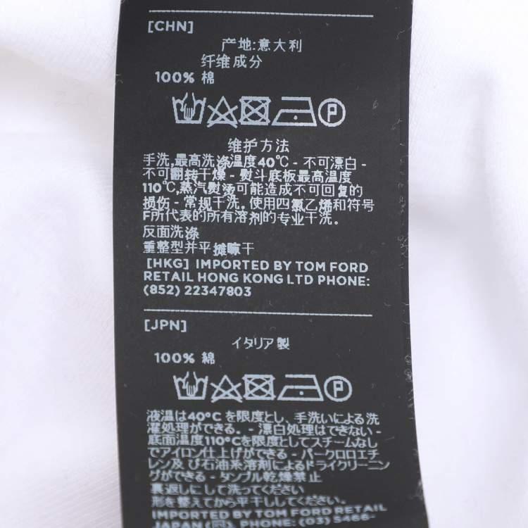 Pre Owned Tom Ford White Jersey Full Sleeve Henley T-Shirt XXL