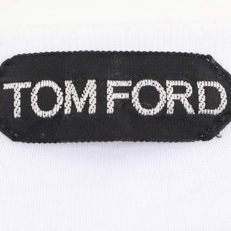 Pre Owned Tom Ford White Jersey Full Sleeve Henley T-Shirt XXL