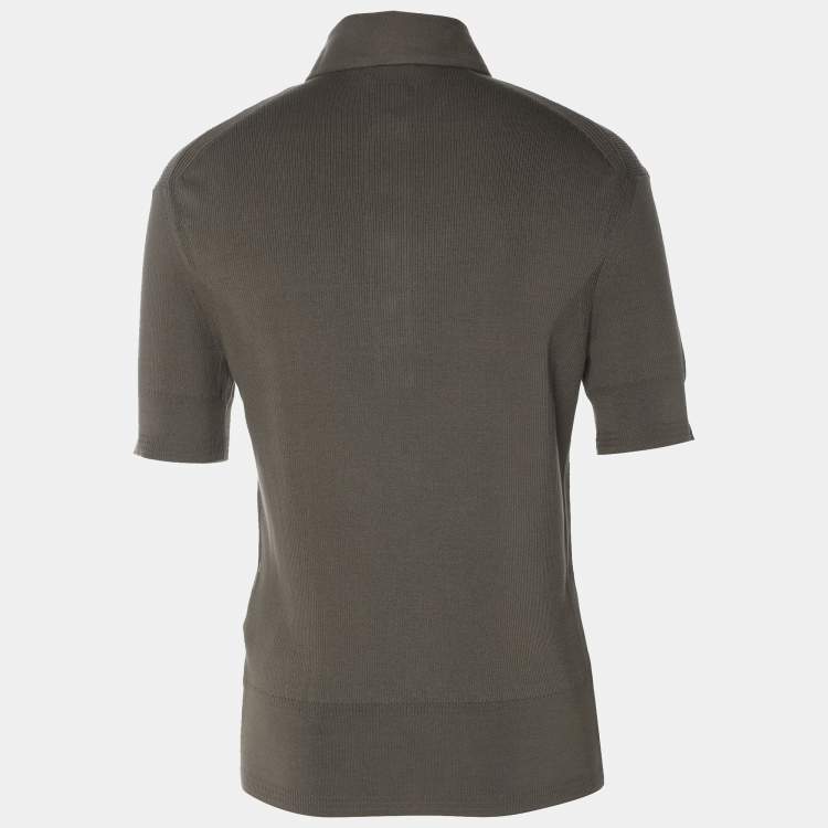 Pre Owned Tom Ford Green Cotton Knit Polo T-Shirt L