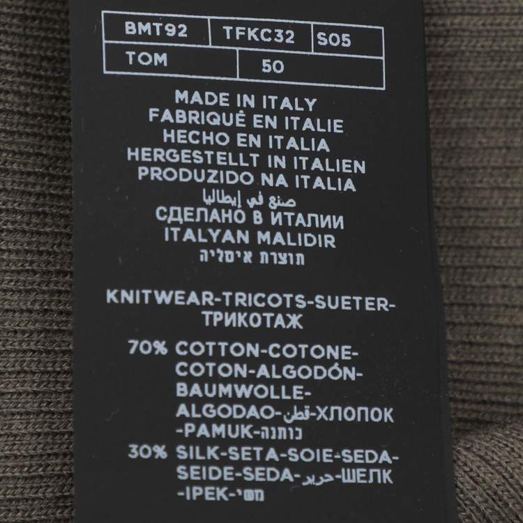 Pre Owned Tom Ford Green Cotton Knit Polo T-Shirt L