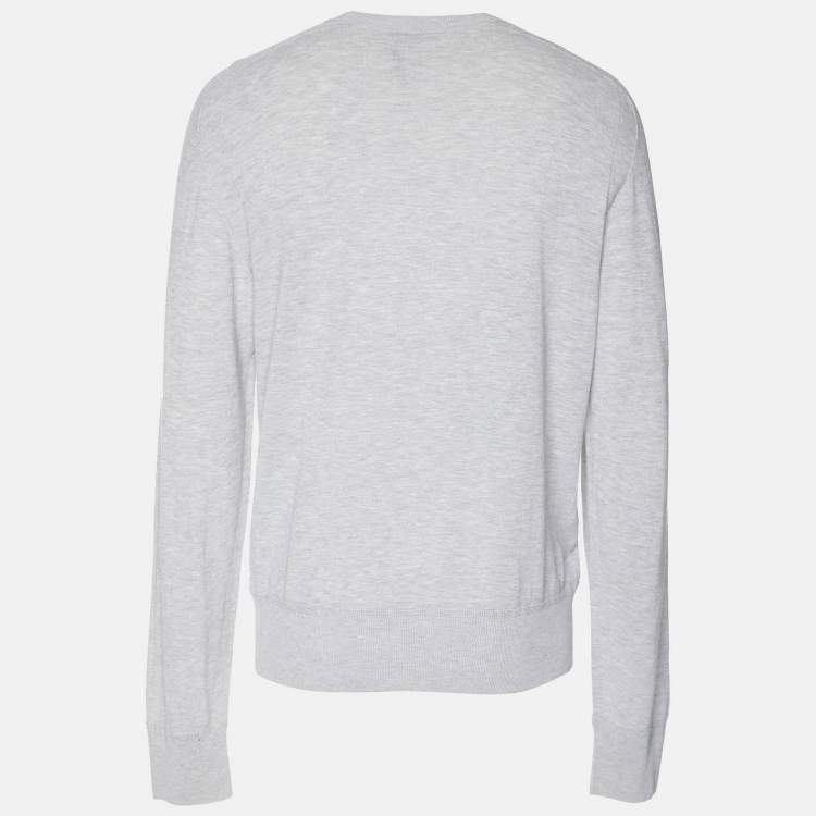 Pre Owned Tom Ford Grey Jersey Full Sleeve Henley T-Shirt L