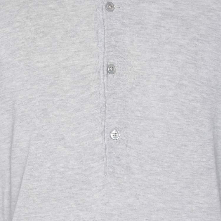 Pre Owned Tom Ford Grey Jersey Full Sleeve Henley T-Shirt L