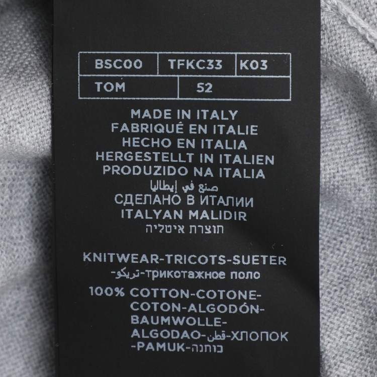 Pre Owned Tom Ford Grey Cotton Knit Polo T-Shirt XL