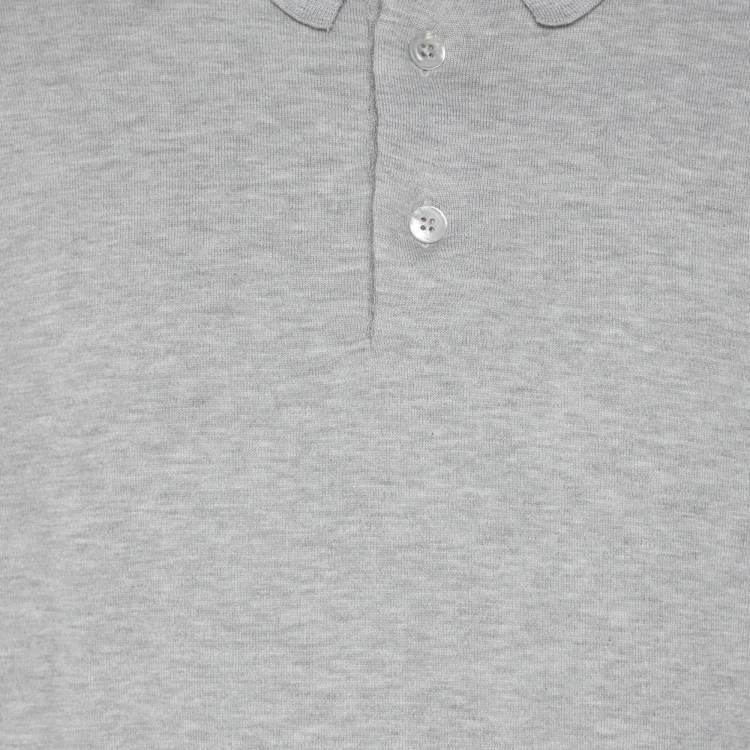 Pre Owned Tom Ford Grey Cotton Knit Polo T-Shirt XL