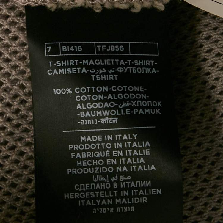Pre Owned Tom Ford Grey Patterned Cotton Knit Crew Neck Long Sleeve T-Shirt M