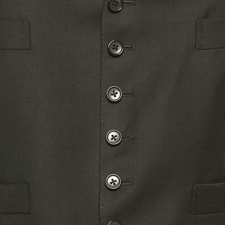 Pre Owned Tom Ford Black Wool Button Front Waist Coat M