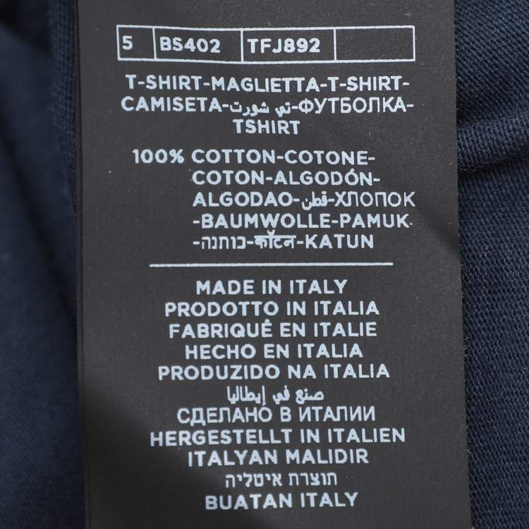 Pre Owned Tom Ford Navy Blue Cotton Knit Henley Neck T-Shirt XL