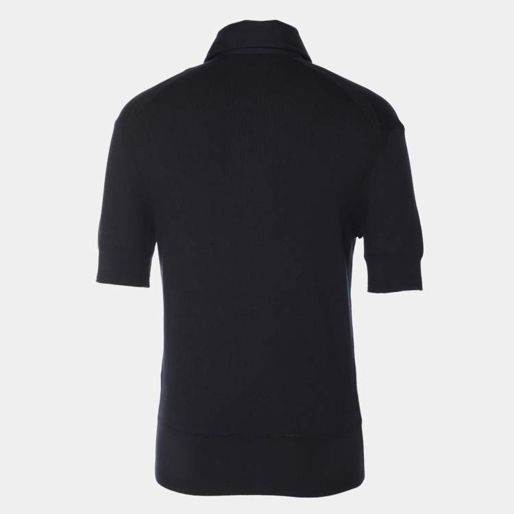 Pre Owned Tom Ford Navy Blue Cotton Knit Polo T-Shirt L