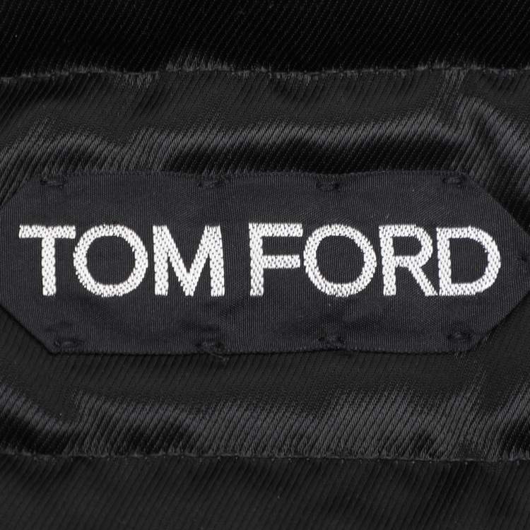 Pre Owned Tom Ford Black Nylon Fur-Trim Jacket L
