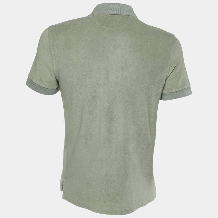 Pre Owned Tom Ford Pastel Green Terry Cotton Polo T-Shirt M
