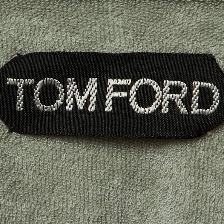 Pre Owned Tom Ford Pastel Green Terry Cotton Polo T-Shirt M