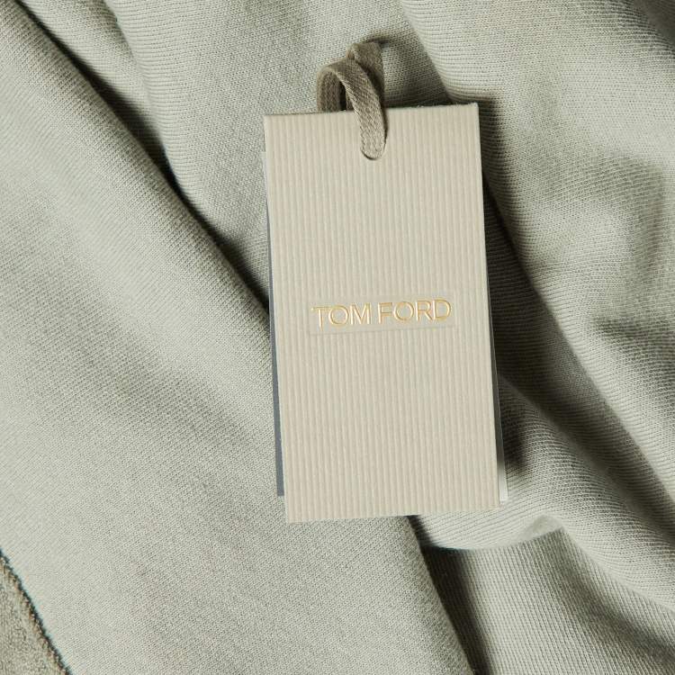 Pre Owned Tom Ford Pastel Green Terry Cotton Polo T-Shirt M