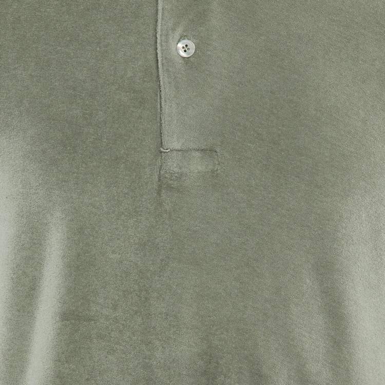 Pre Owned Tom Ford Pastel Green Terry Cotton Polo T-Shirt M