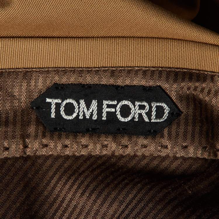Pre Owned Tom Ford Light Brown Cotton Straight Leg Pants M