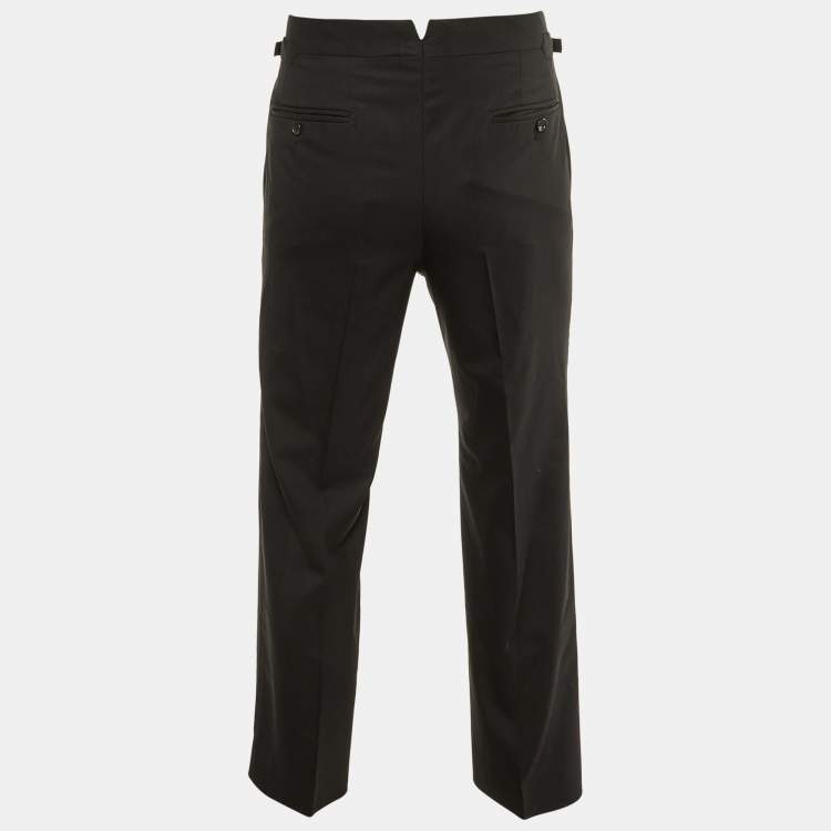 Pre Owned Tom Ford Black Wool Straight Leg Pants M